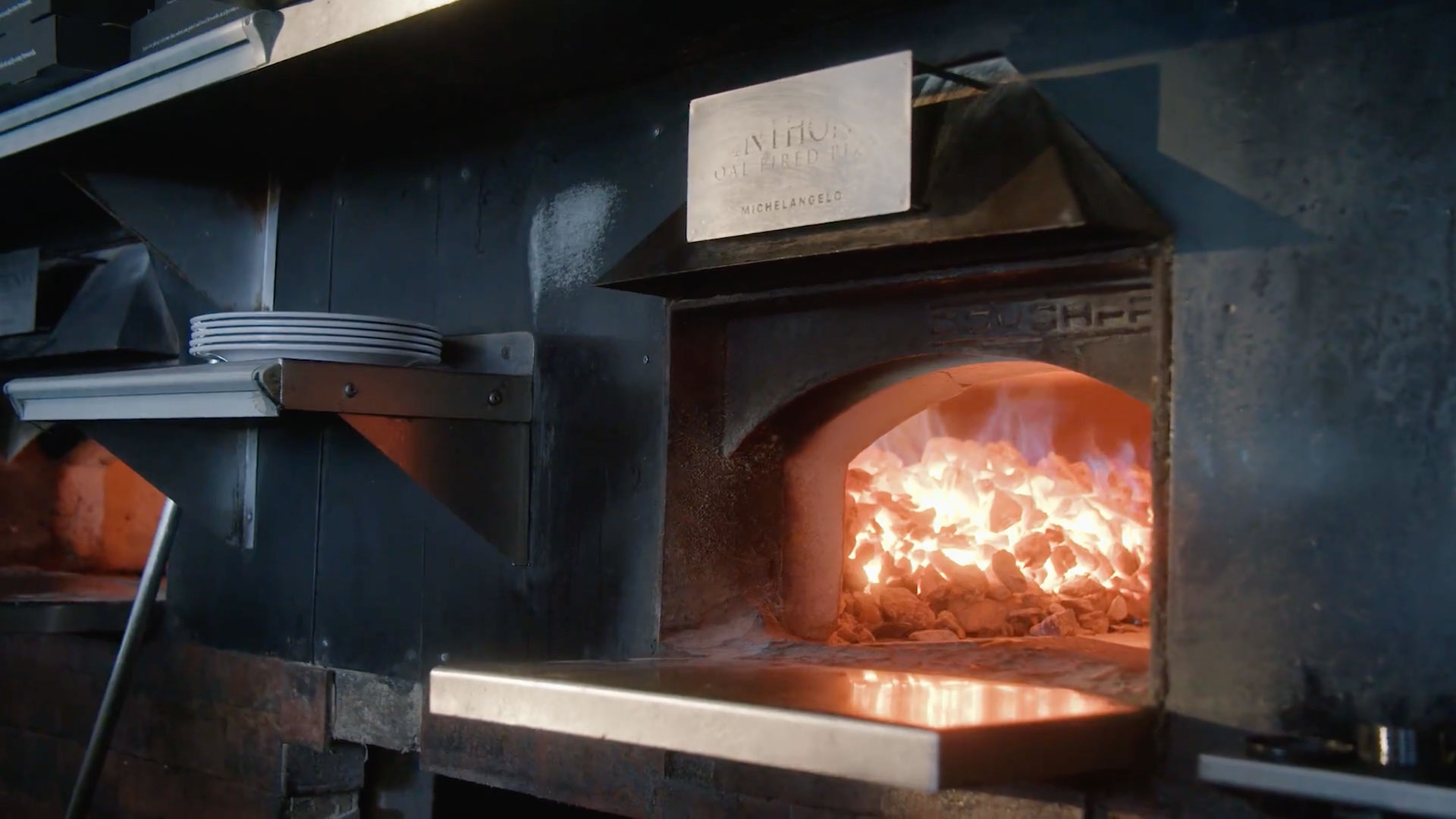 Coal fire oven at Anthony’s Coal Fired Pizza & Wings