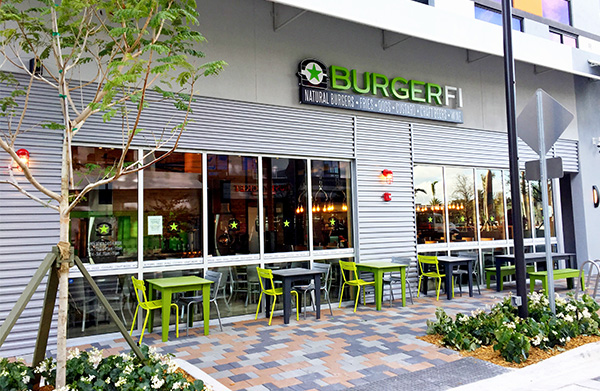 BurgerFi outdoor seating at Doral CityPlace in Doral, Florida