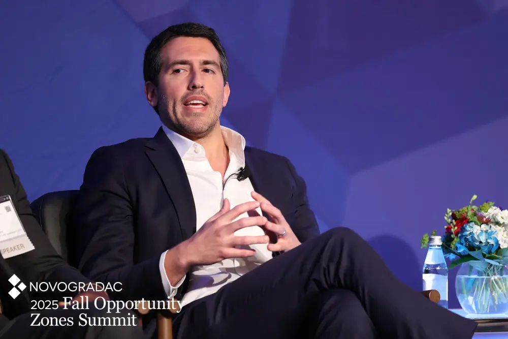 Falcone Group COO Alfonso Costa Jr. speaks at the Novogradac 2025 Opportunity Zones Summit