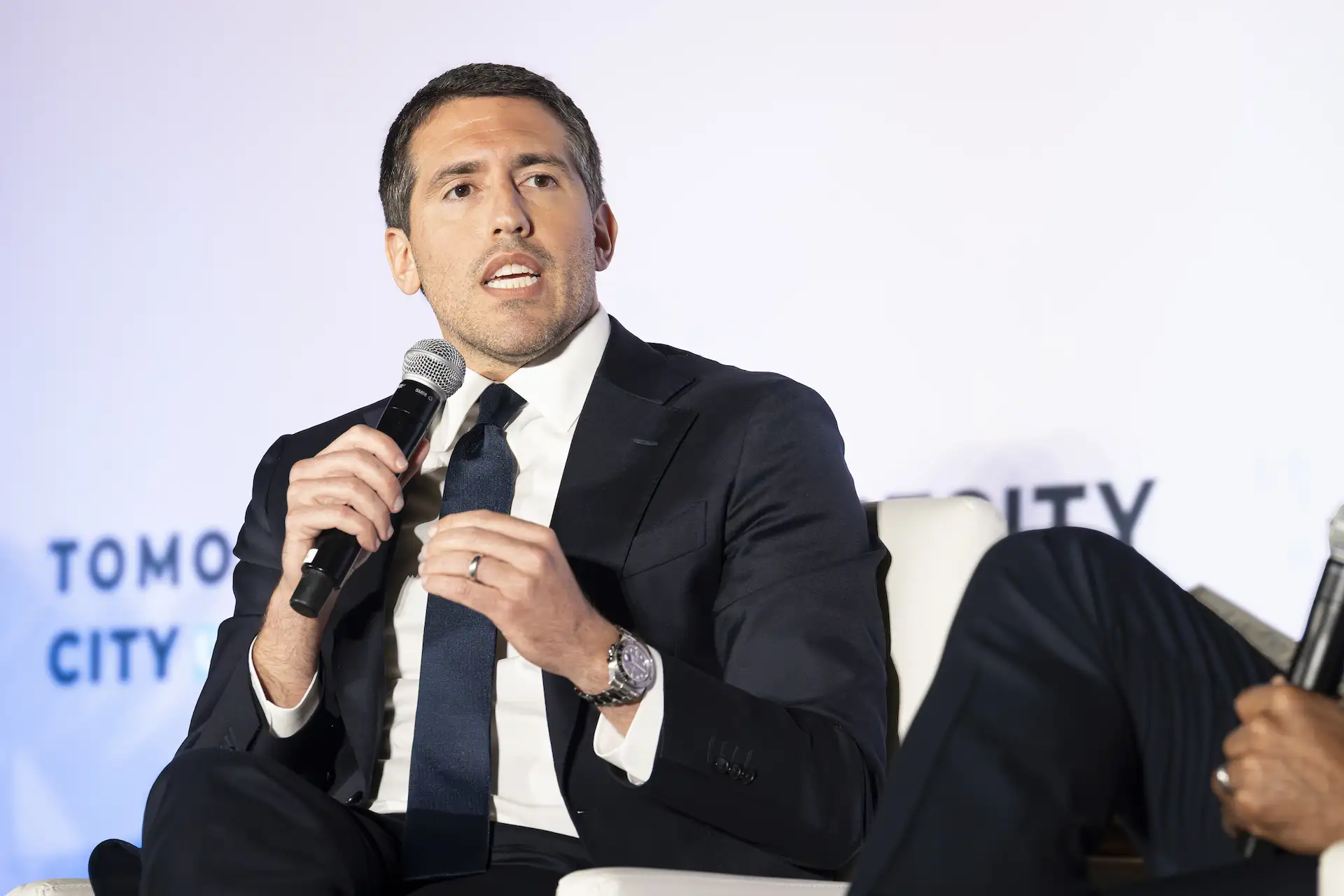 Falcone Group COO Alfonso Costa Jr. speaking at the 2026 Tomorrow City USA Conference.